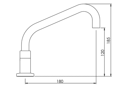 Cache Hob Mounted Standard Sink Spout - Swivel Outlet - 180mm