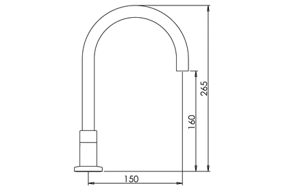 Cache Hob Mounted: Curved Sink Spout