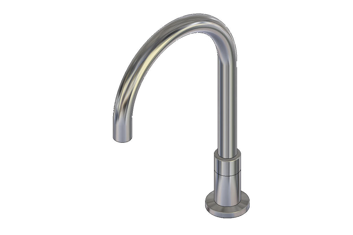 Cache Hob Mounted Curved Sink Spout - 150mm - Swivel Outlet