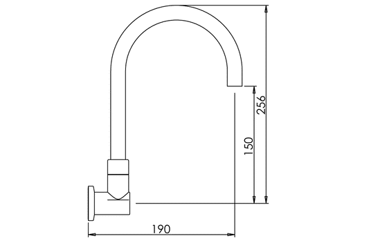 Cache Wall Mounted Curved Swivel Spout - 190mm