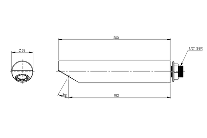 Cache Wall Mounted Fixed Spout for Wall Sensor - 205mm