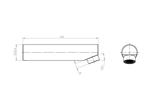 Aquablend: SQX - Wall Mounted Surgeon Mixer - 120mm Spout - Self Draining