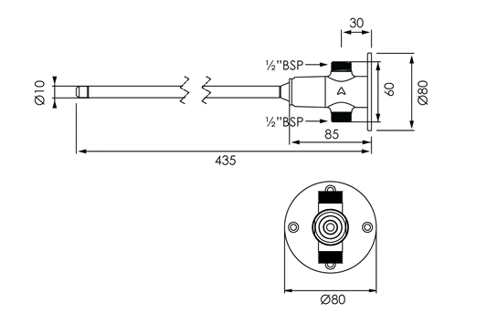 Delabie Knee Operated Straight Time-Flow Valve