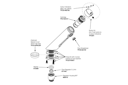 Delabie TempoSoft Time-Flow Basin Tap - 7 Seconds