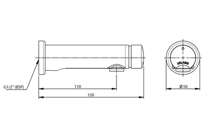 Delabie TempoSoft Time-Flow Wall Tap - 7 Seconds
