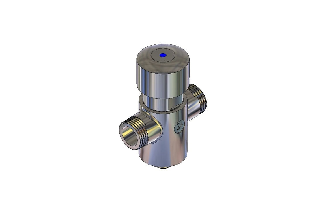 Delabie: Tempostop Time-Flow Shower Valve - Exposed - Push Button - 15 Seconds (-5/+5)