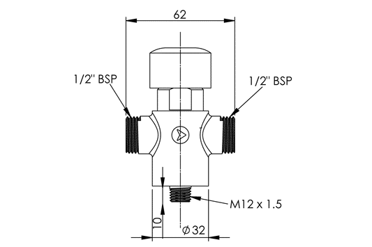 Delabie: Tempostop Time-Flow Shower Valve - Exposed - Push Button - 15 Seconds (-5/+5)