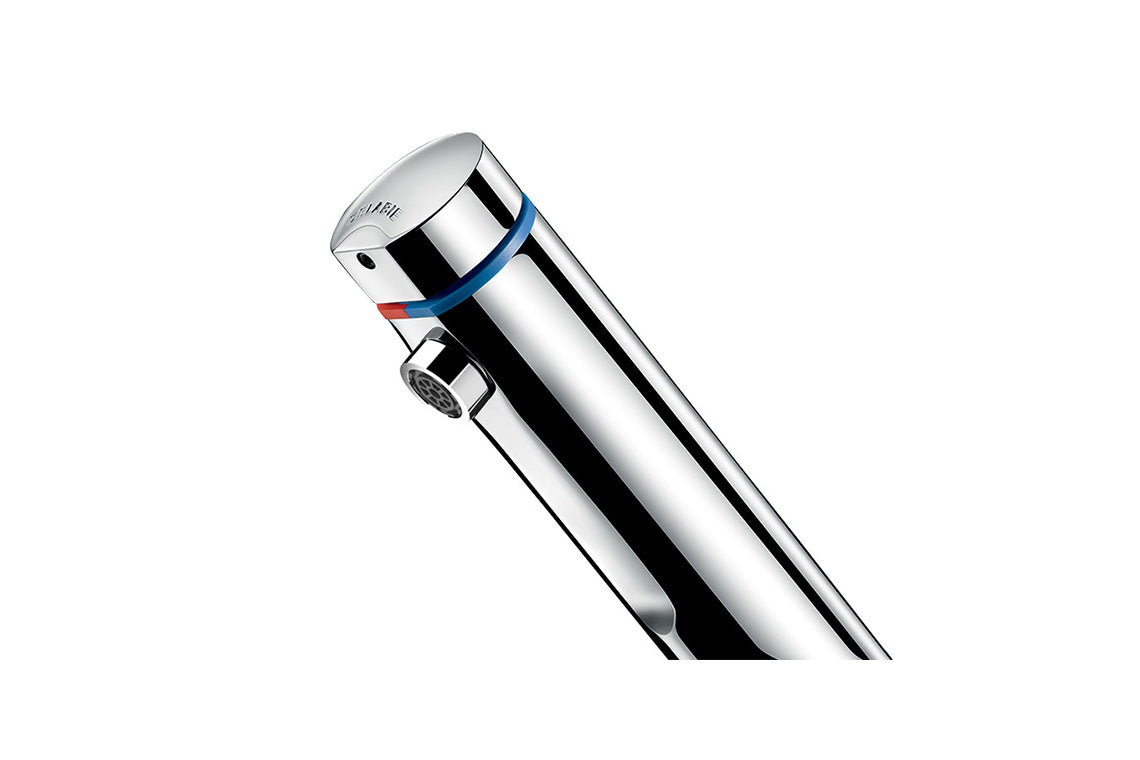 Delabie: Tempomix 3 Basin Mixer Tap - Soft Push Button - Adjustable Temperature