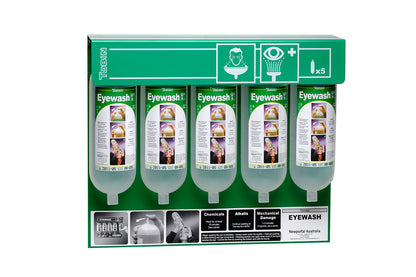 Tobin: Wall Stand Eyewash - 5 x 1000ml Bottles & Stand
