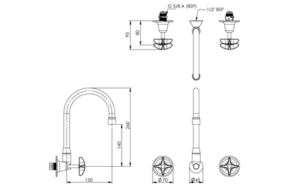 School Pattern Recess Set with SP120 Swivel Spout - Jumper Valve (NSW School Specification)