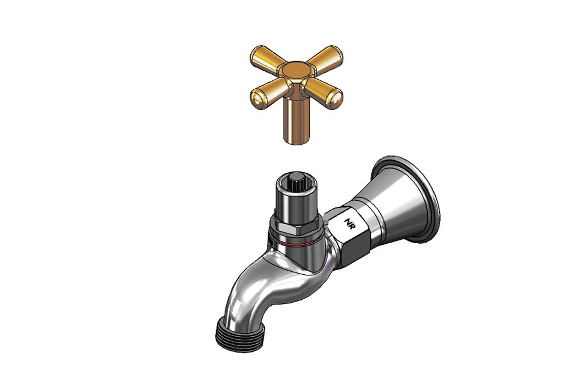 Expander Key. Tap Key Operated Hose Tap Extended 50mm FI 15mm with Non-Return - Jumper ...
