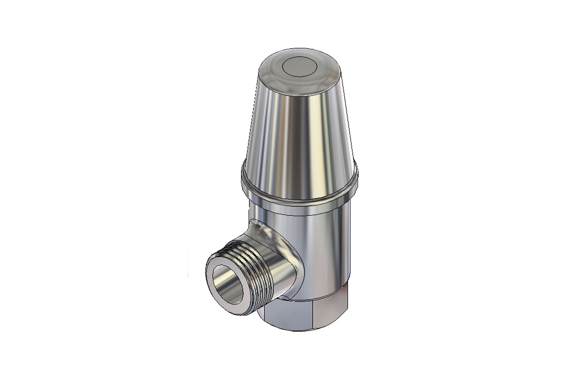 School Pattern: Screw Operated 15mm Cistern Tap with Cover - Jumper Valve - Chrome Plated