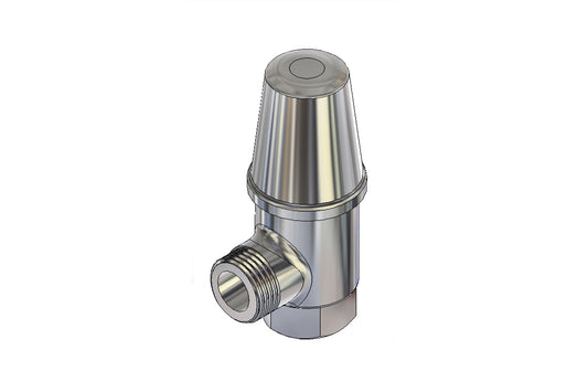 School Pattern: Screw Operated 15mm Cistern Tap with Cover - Jumper Valve - Chrome Plated