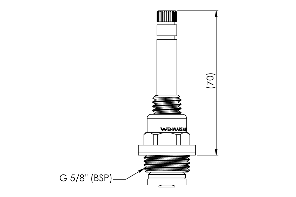 School Pattern - Basin/Sink Stuffing Box Assembly - Jumper Valve