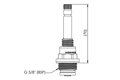 School Pattern - Basin/Sink Stuffing Box Assembly - Jumper Valve