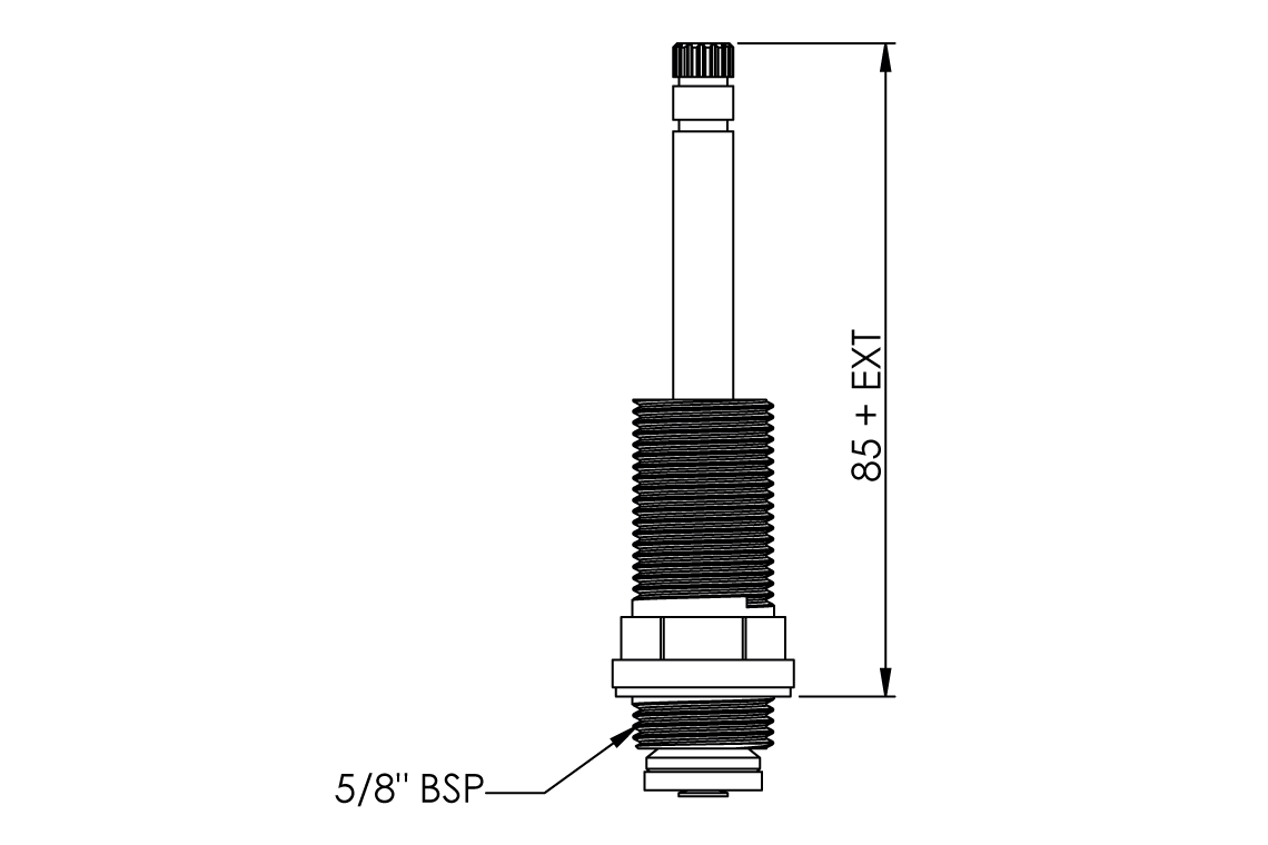 School Pattern - Recess Stuffing Box Assembly - Jumper Valve - 15mm Extended