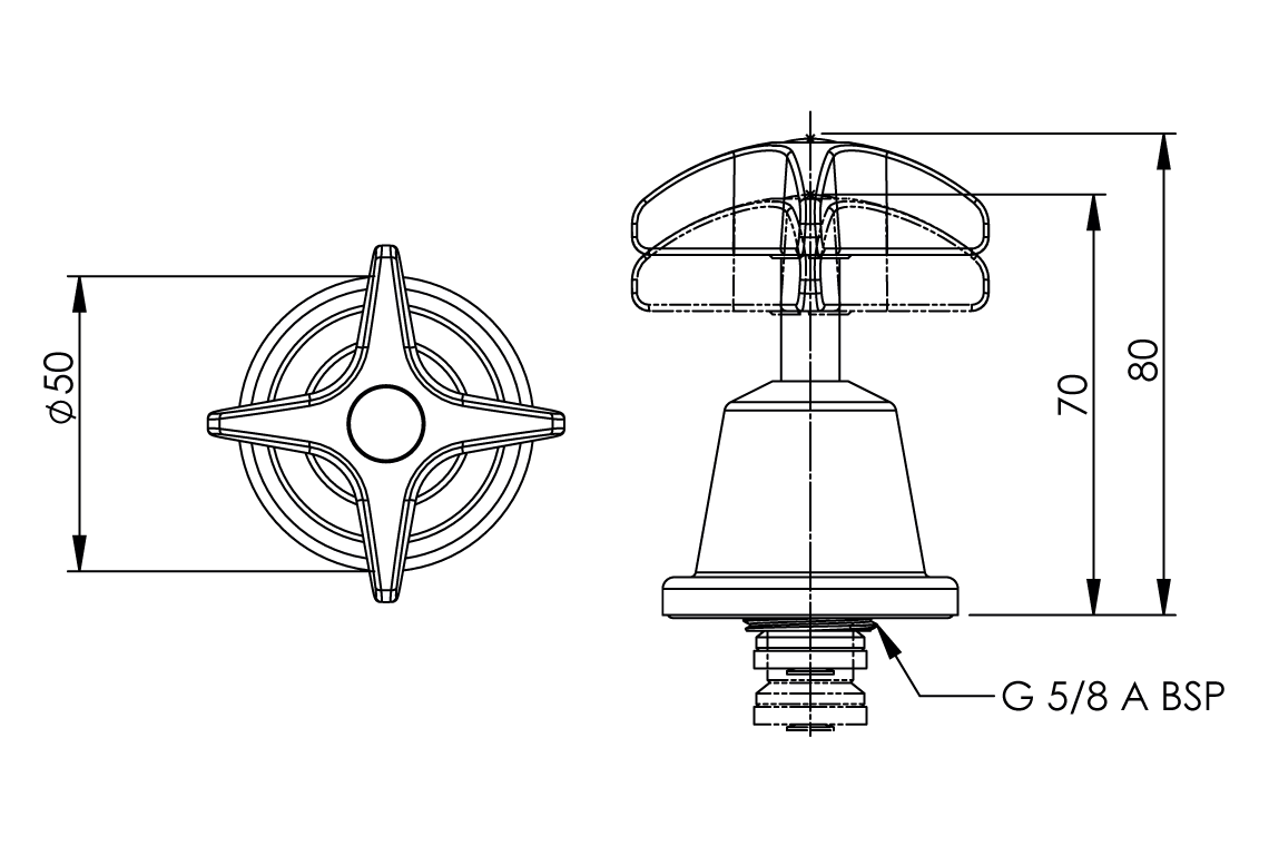 School Pattern - Basin/Sink Top Assembly - Jumper Valve
