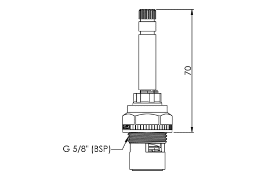 School Pattern Stuffing Box Assembly - Basin/Sink - 1/2 Turn Ceramic Disc