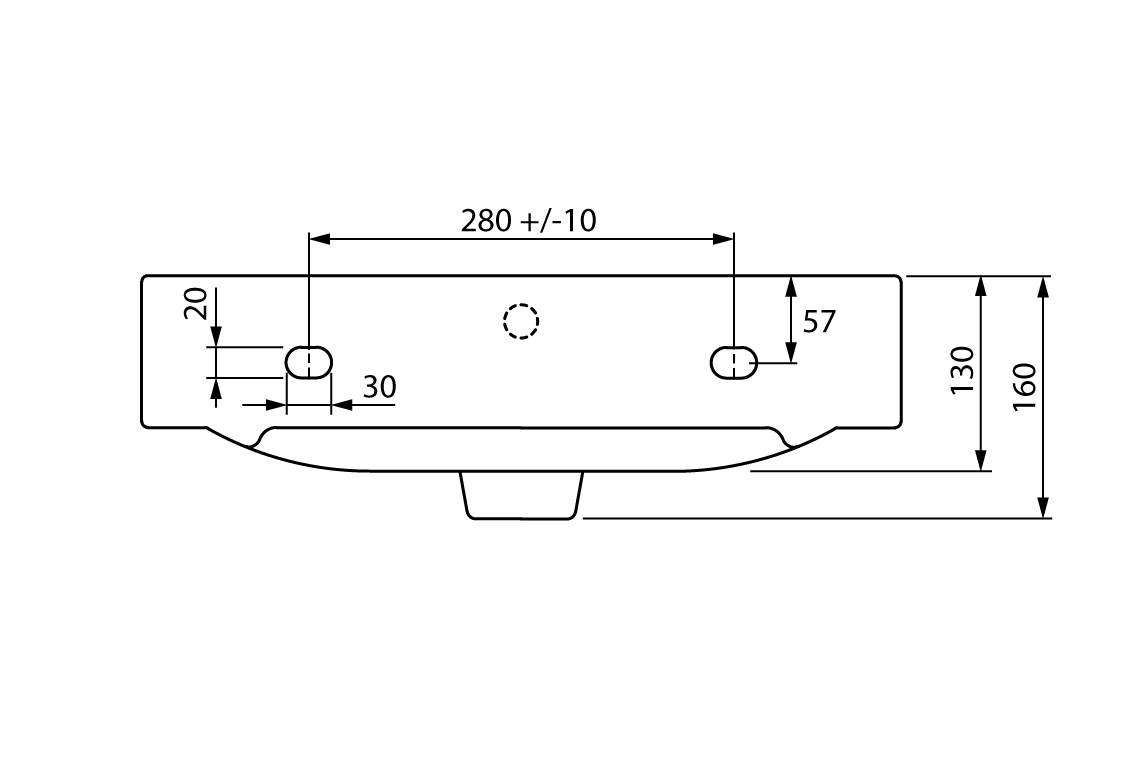 Pill Shaped Wash Basin 500mm