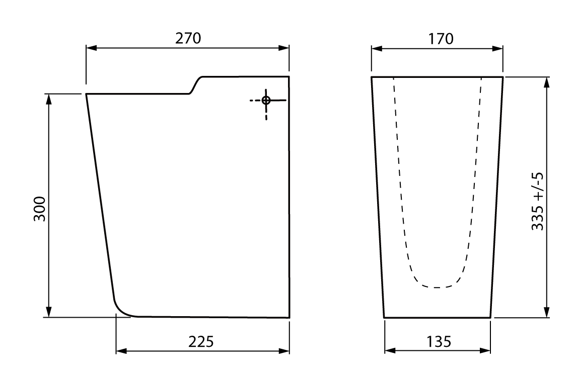 Wellbeing Vitreous China Shroud suits 550mm Basins
