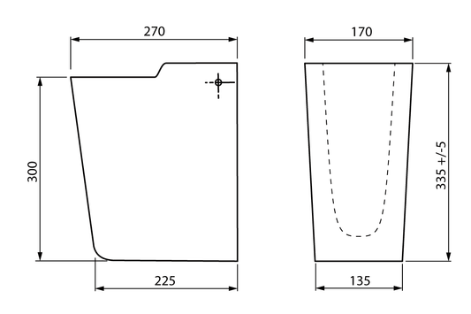Wellbeing Vitreous China Shroud suits 550mm Basins