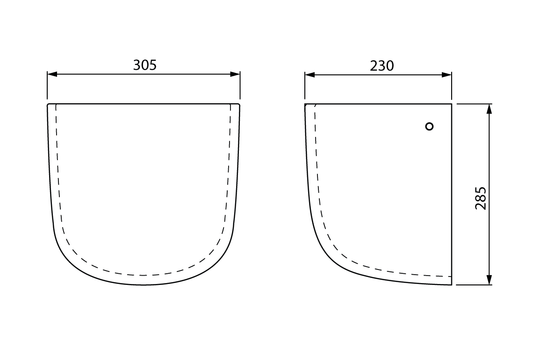 Wellbeing Vitreous China Shroud suits 600mm Type B Basins