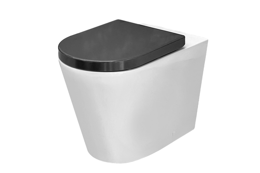 Wellbeing Wall Faced Toilet Pan Raised Height with Grey Soft-Close Seat