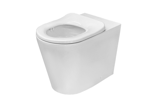 Wellbeing Wall Faced Toilet Pan Raised Height with Single Flap Seat & WB-WCWFP-RH-W