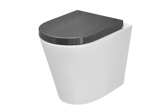 Wellbeing Wall Faced Toilet Pan Standard Height with Grey Soft Close Seat