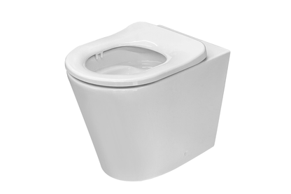 Wellbeing Wall Faced Toilet Pan Standard Height with Single Flap Seat & WB-WCWFP-SH-W