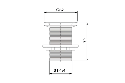 Single Piece Chrome Plated Basin Waste