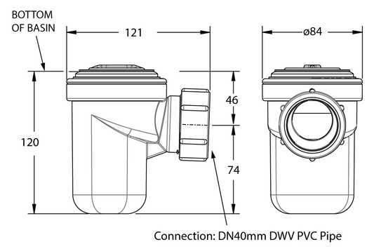 Microtrap 40mm with Plug and Waste