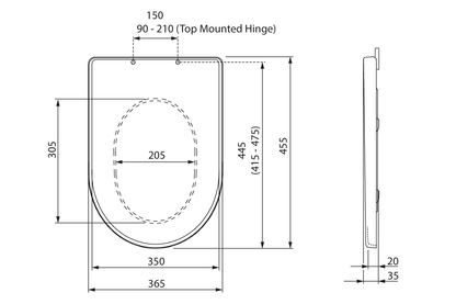 Double Flap White Soft Close Seat - Suit Wellbeing Wall Faced Toilet Pan