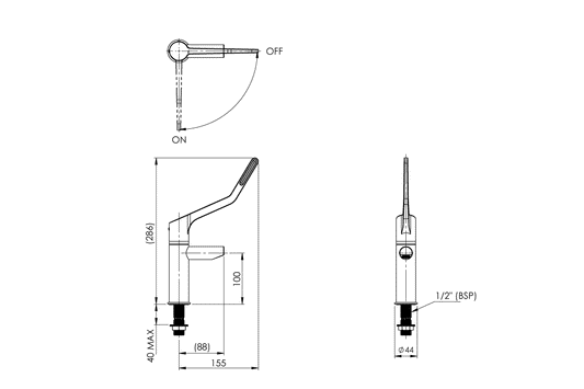 WB Leva 150mm Pillar Tap
