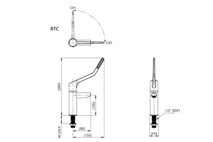 Wellbeing Leva 150mm Pillar Tap
