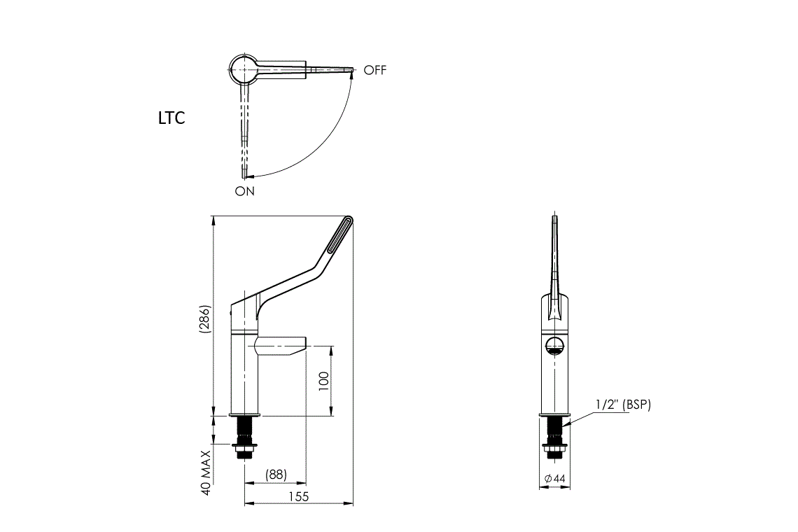 Wellbeing Leva 150mm Pillar Tap