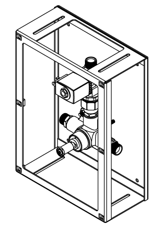 Single Solenoid In-Wall H & C Mixer and Bracket for Front Panel