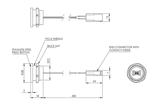 Piezo - WMS Plain Piezo - DC 300mm