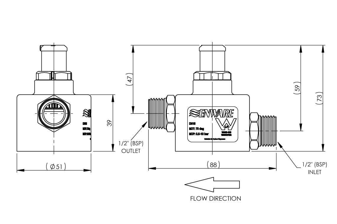 Custodian 15mm Solenoid and Brass Body Housing