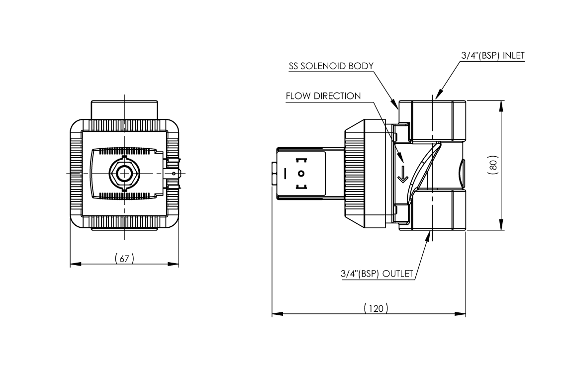 Solenoid 20mm 316 SS 12VDC Flushing - Suit Custodian