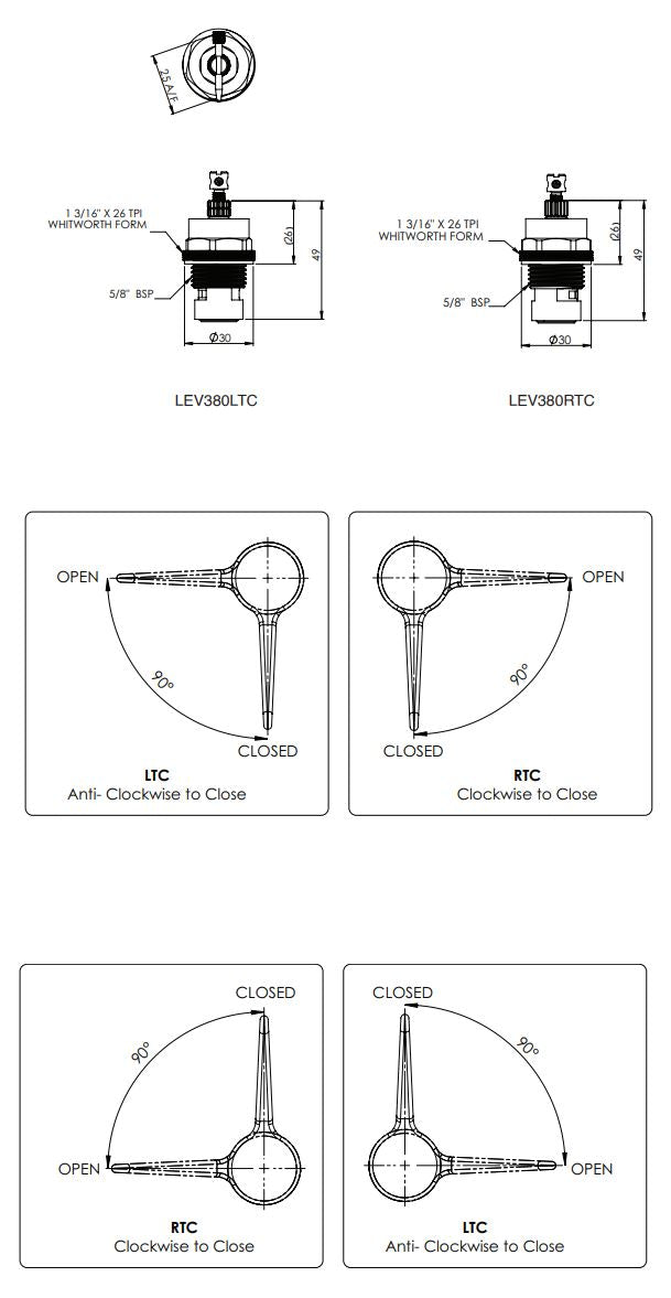 Leva - Pillar/Bib SBA - 1/4 Turn Ceramic Disc - LTC