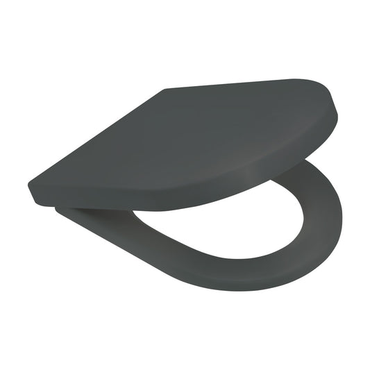 Double Flap Grey Soft Close Seat - Suit Wellbeing Wall Facing Pan