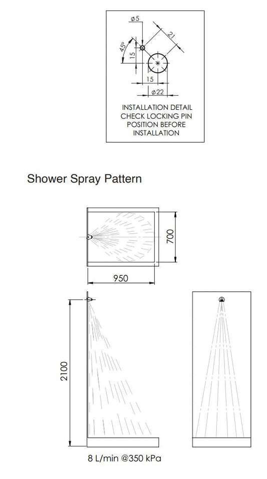 Detention: Conical Shower Wall Mounted Shower Rose
