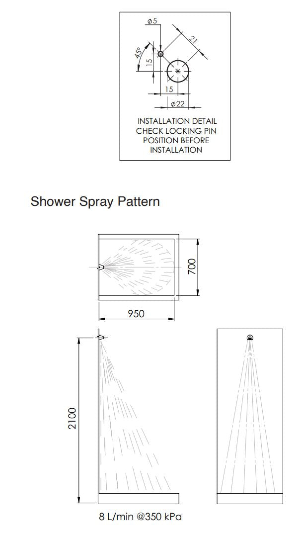 Detention: Conical Shower Wall Mounted Shower Rose