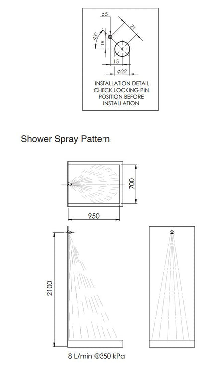 Detention: Conical Shower Wall Mounted Shower Rose